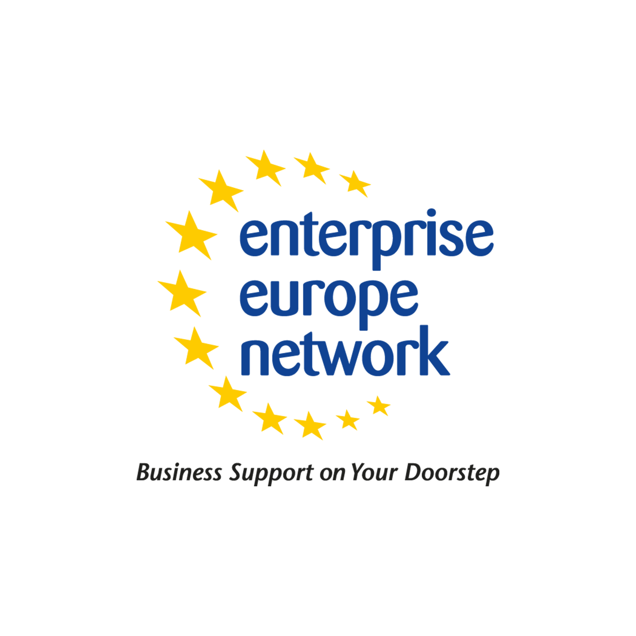 Enterprise Europe Network logo in blue and yellow